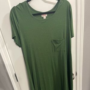 Lularoe Carly dress - size XL (green and shiny)